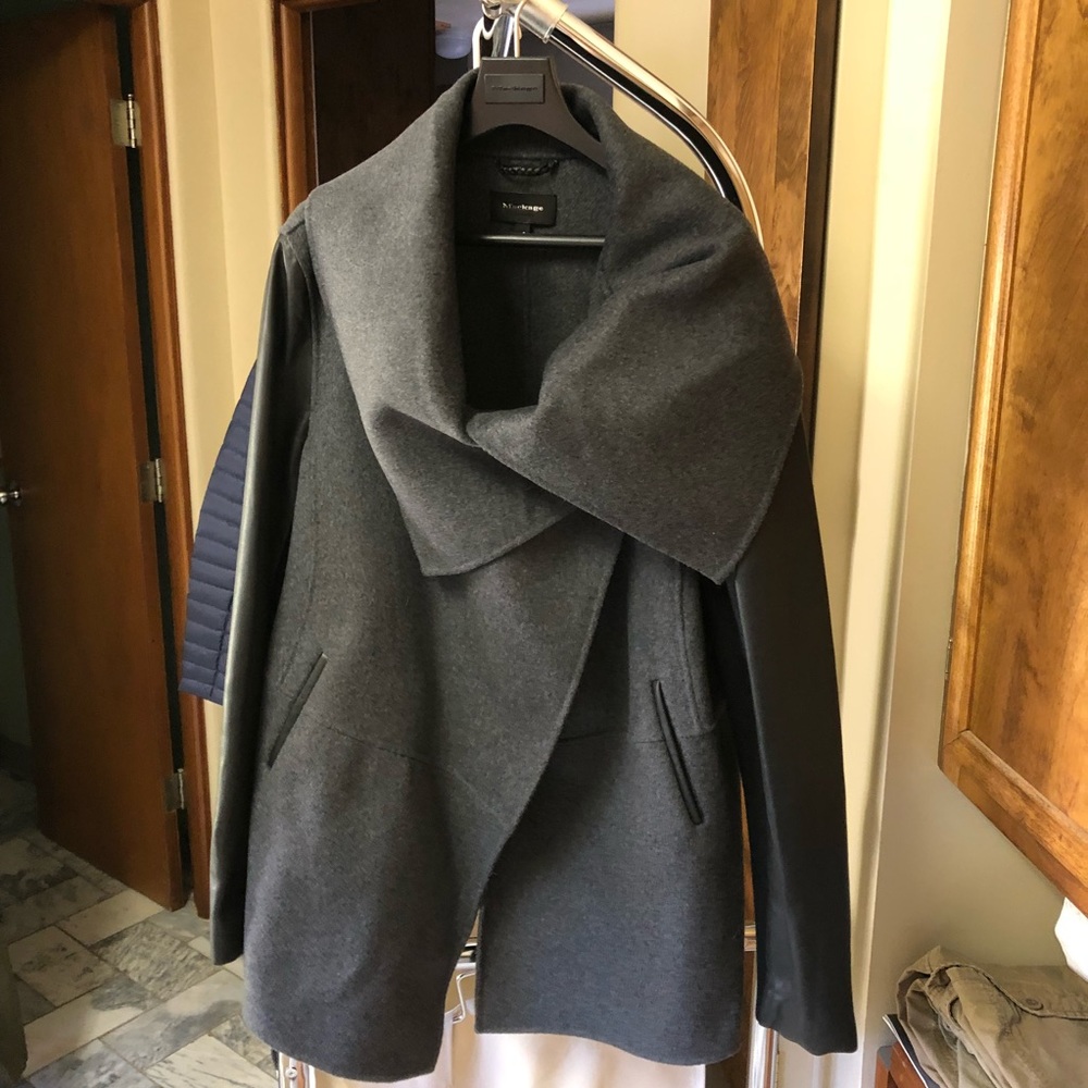 Wool and leather coat